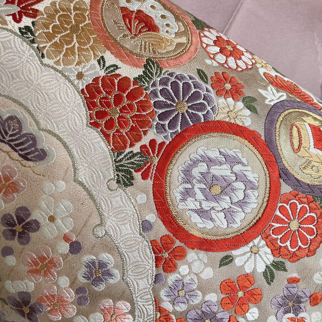 訪問着のみ　桔梗　小花　可愛らしい花　春爛漫　手刺繍　着物　Q5