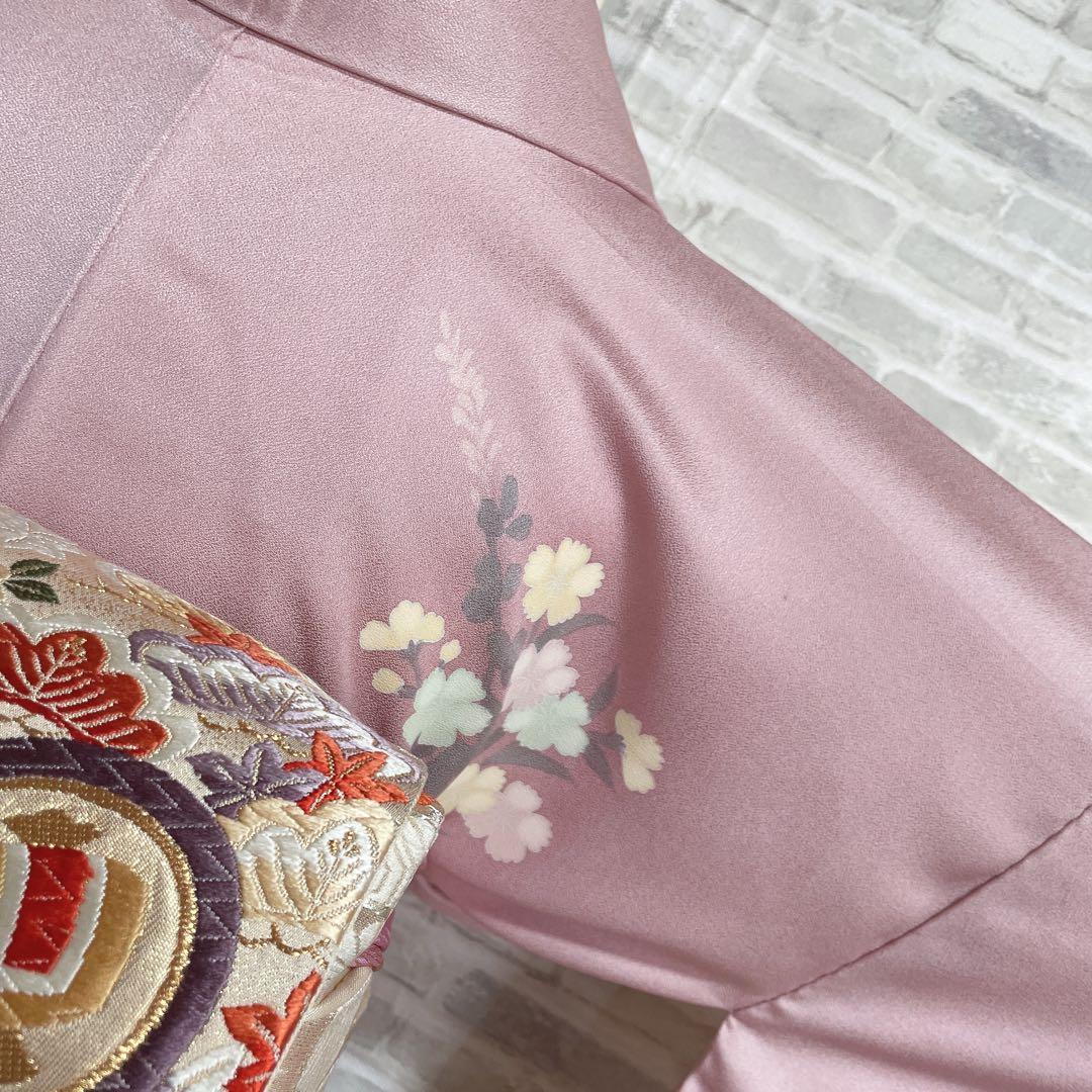 訪問着のみ　桔梗　小花　可愛らしい花　春爛漫　手刺繍　着物　Q5