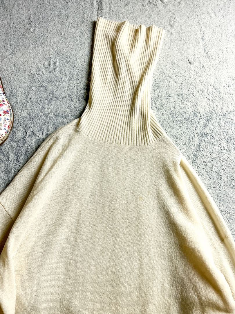 【ハウスオブロータス】カシミヤ混 ハイネックニットワンピース タートルネック