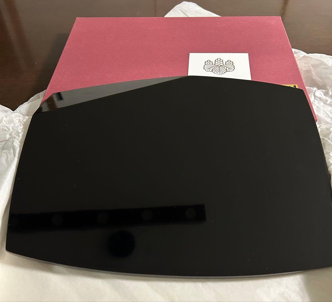 紋紗塗 漆器プレート皿 大皿 木製 津軽塗 七々子塗