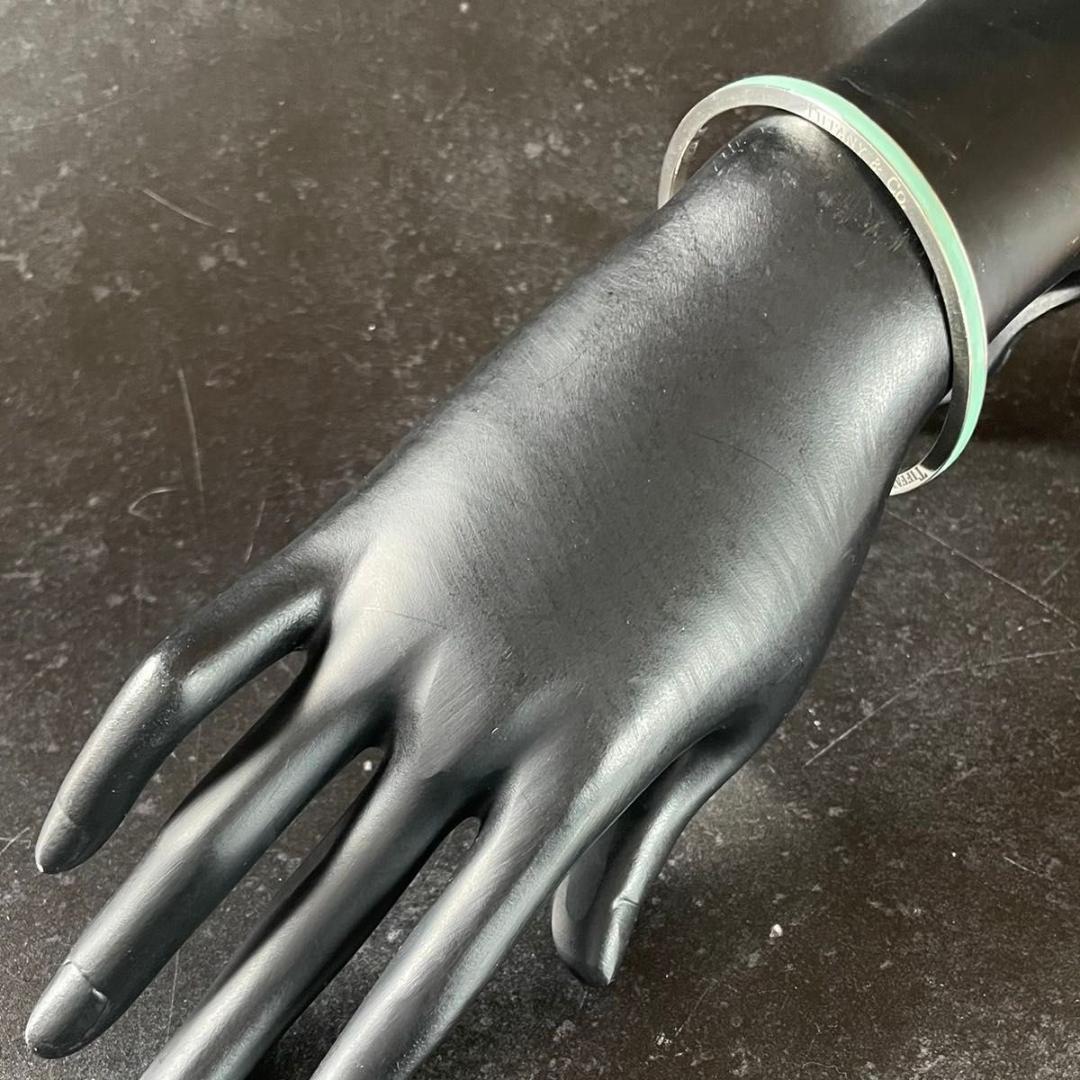 ティファニー 希少 ブルー エナメル バングル ブレスレット 925 PE7fe