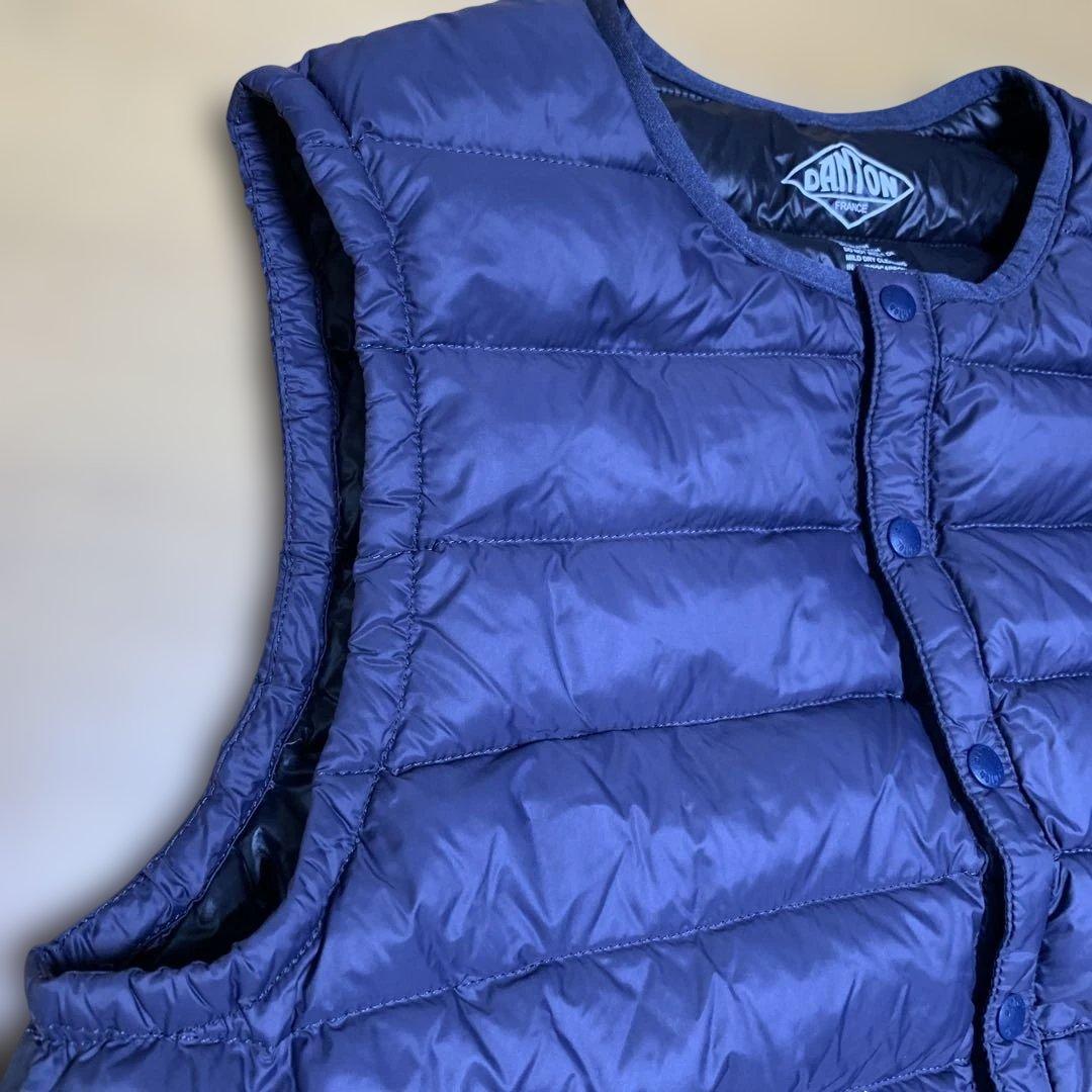 極美品　DANTON ダントン　インナーベスト インナーダウン 36 ネイビー