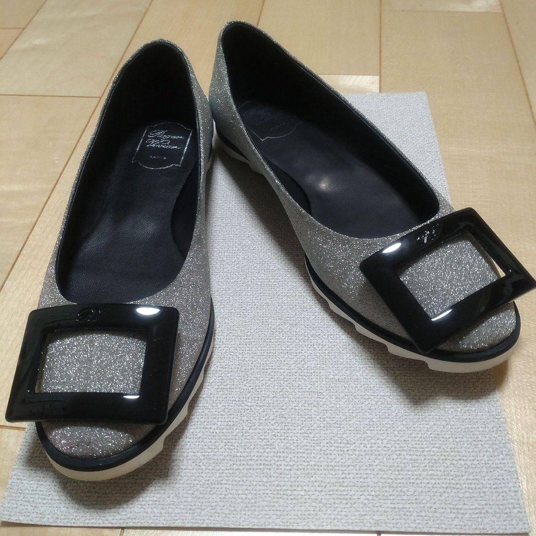 最終値下げ★極美品✨ロジェヴィヴィエ バレエシューズ グリッター シルバー 36