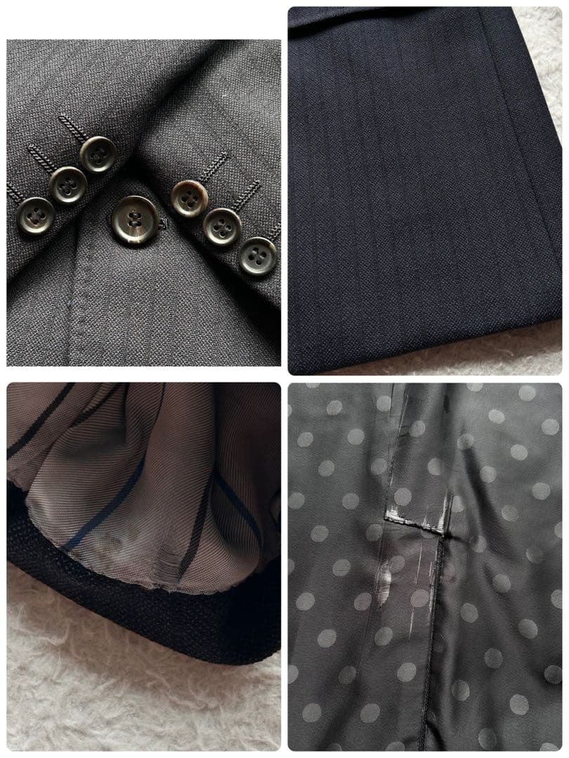 美品✨コムデギャルソンオムドゥ スーツ モヘヤ混 ドット 濃紺 S AD2016