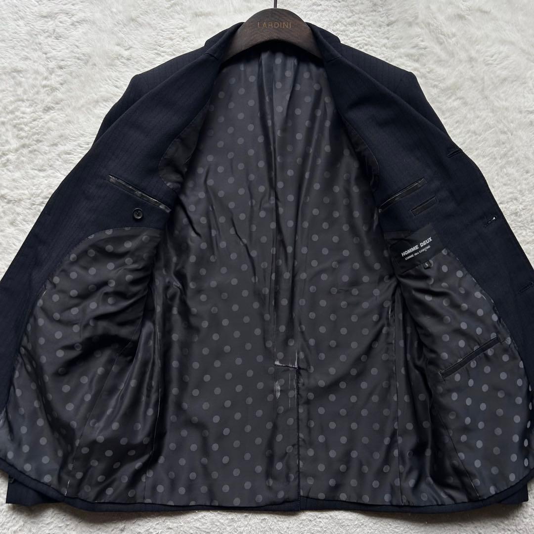 美品✨コムデギャルソンオムドゥ スーツ モヘヤ混 ドット 濃紺 S AD2016