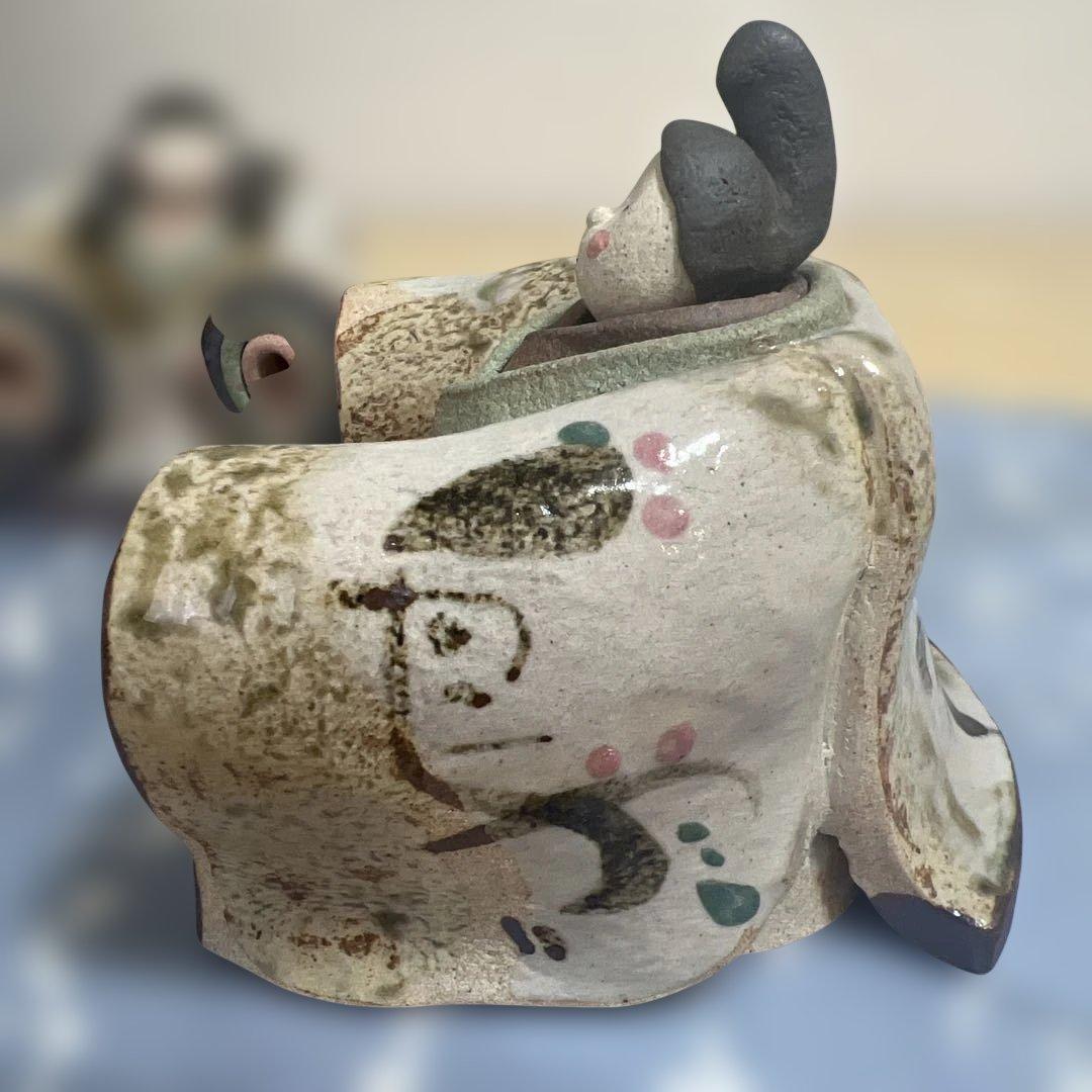 益子焼　お雛様飾り　ヴィンテージ