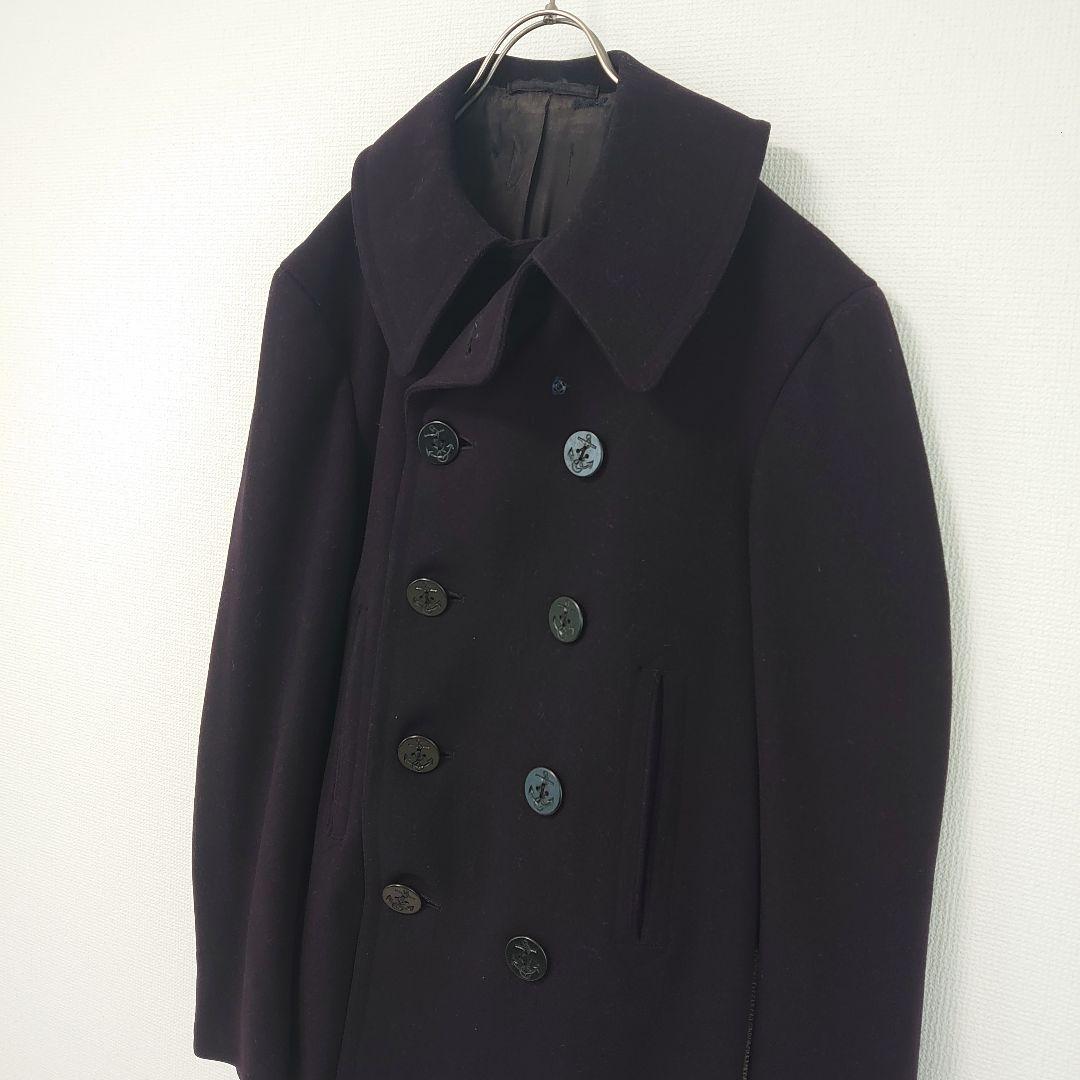 【40s アメリカ海軍実物 10ボタンピーコート】メルトンコート裏コーデュロイ