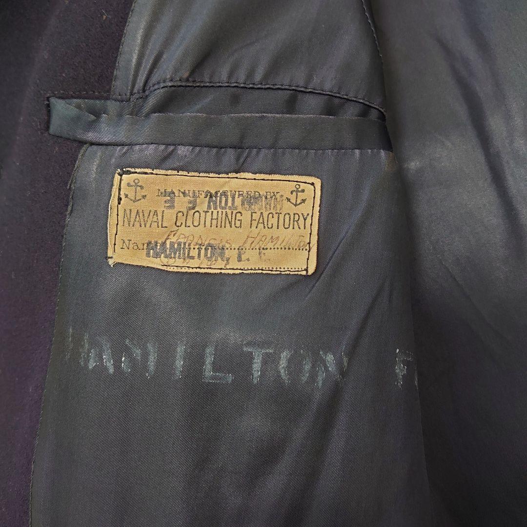 【40s アメリカ海軍実物 10ボタンピーコート】メルトンコート裏コーデュロイ