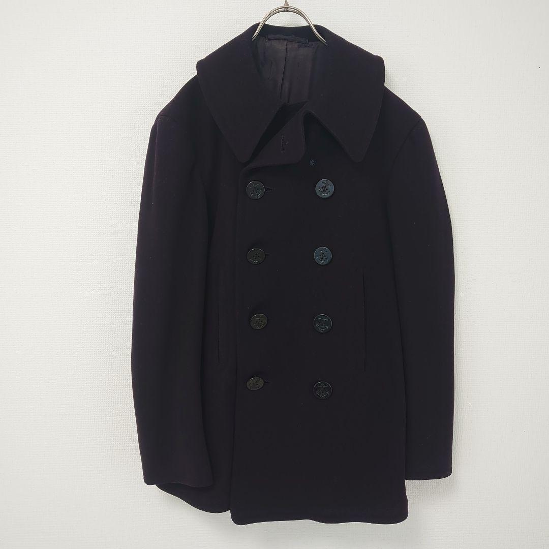【40s アメリカ海軍実物 10ボタンピーコート】メルトンコート裏コーデュロイ
