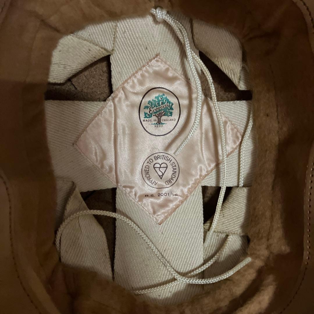 エバオークEveroak シルバー 半帽ヘルメット ブラウンストラップ