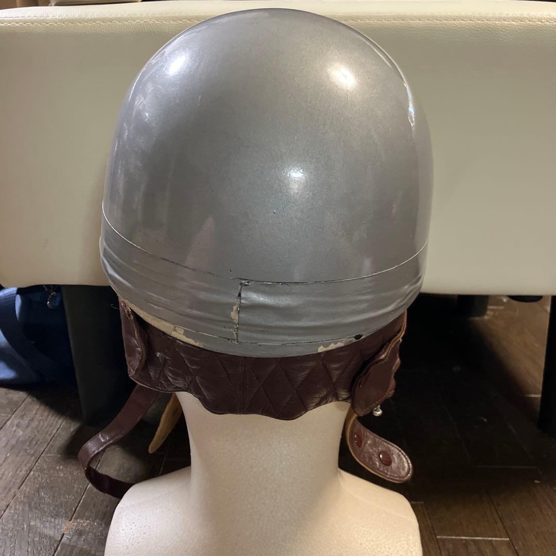 エバオークEveroak シルバー 半帽ヘルメット ブラウンストラップ