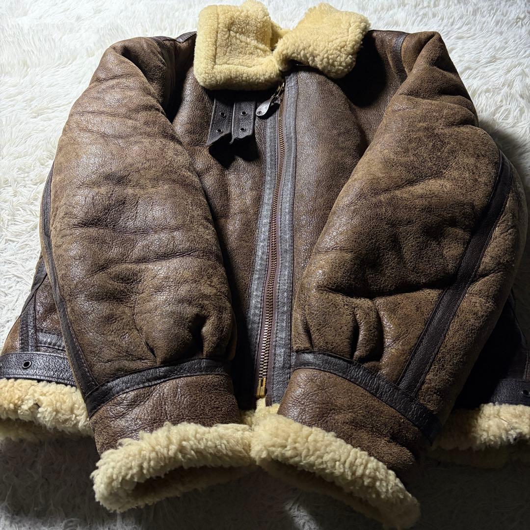 【米国製】schott B-3 フライトジャケット　羊革　ムートン　42