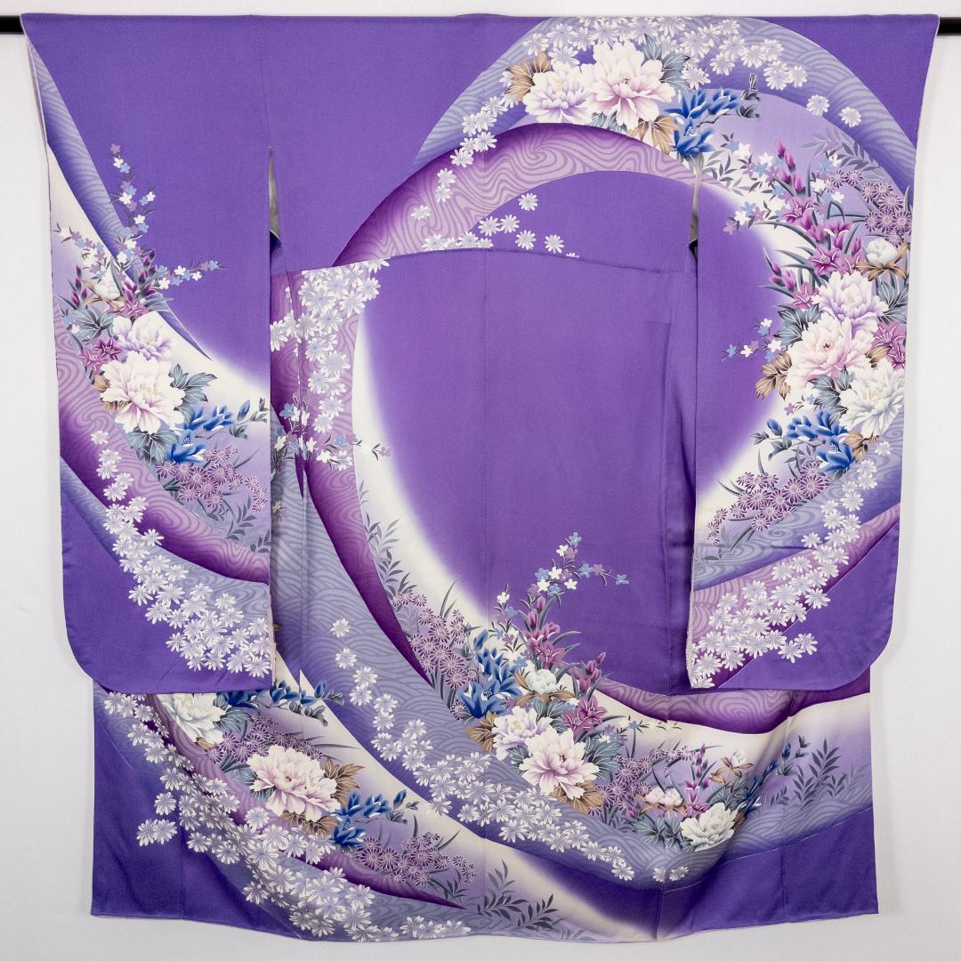 CCCH! R7SK1310 振袖+帯 2点セット 華やか 花 鶴 六通柄