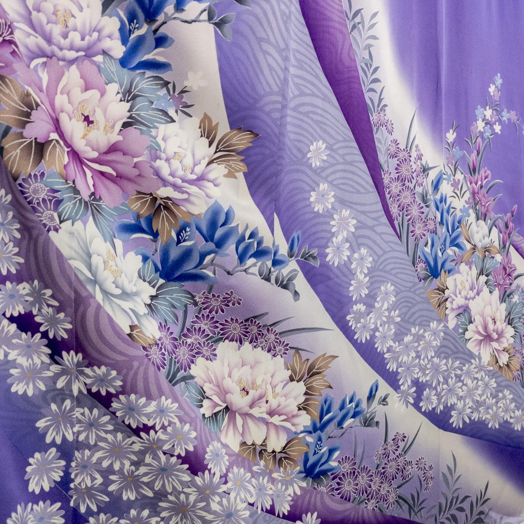 CCCH! R7SK1310 振袖+帯 2点セット 華やか 花 鶴 六通柄