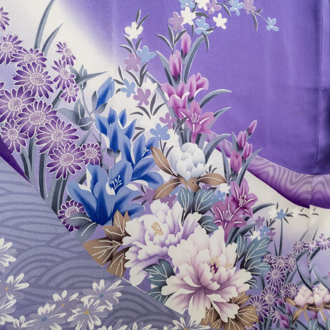 CCCH! R7SK1310 振袖+帯 2点セット 華やか 花 鶴 六通柄