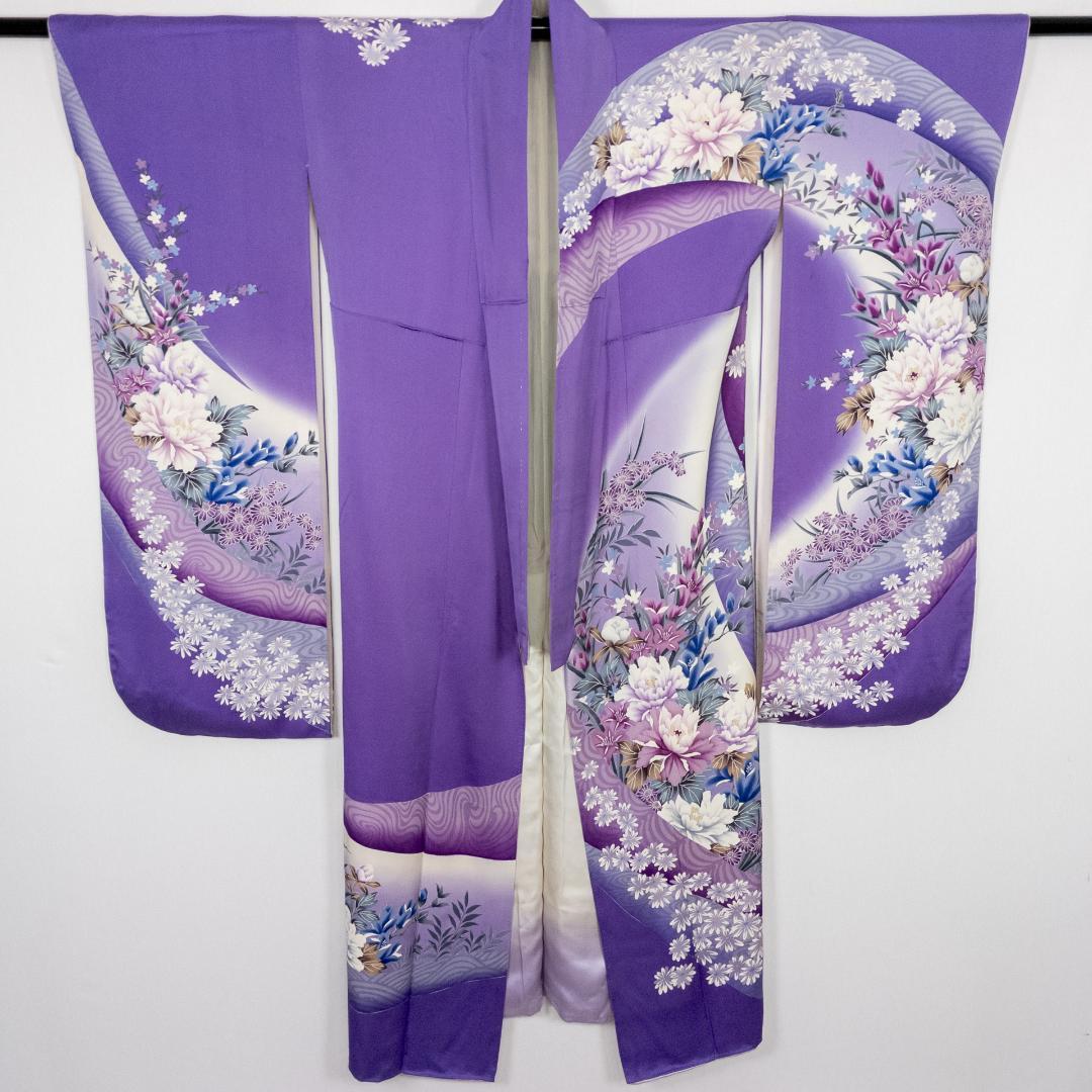 CCCH! R7SK1310 振袖+帯 2点セット 華やか 花 鶴 六通柄