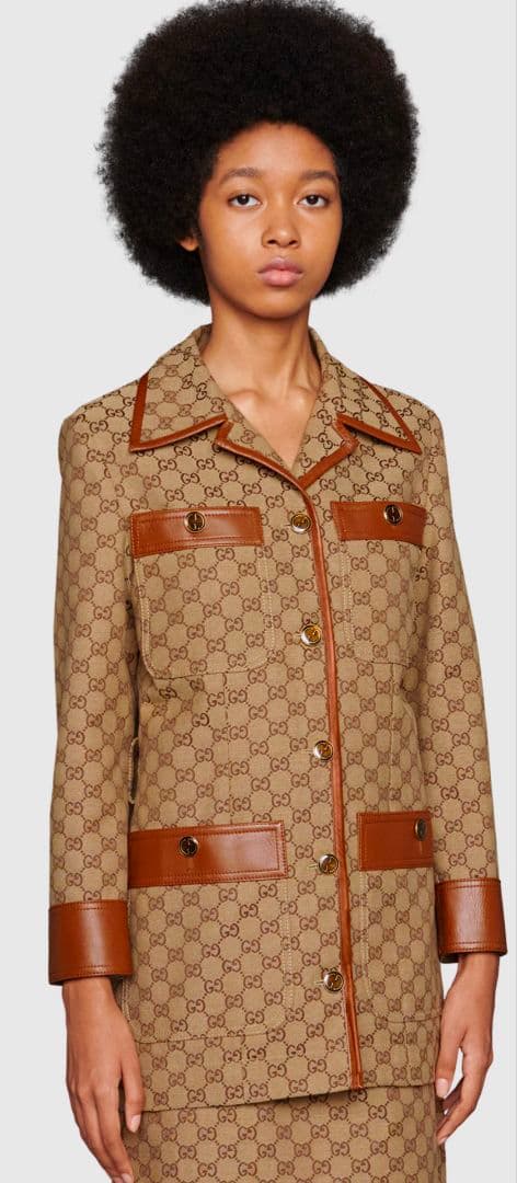 現行モデル Gucci ベージュ GGパターン テーラードジャケット 36