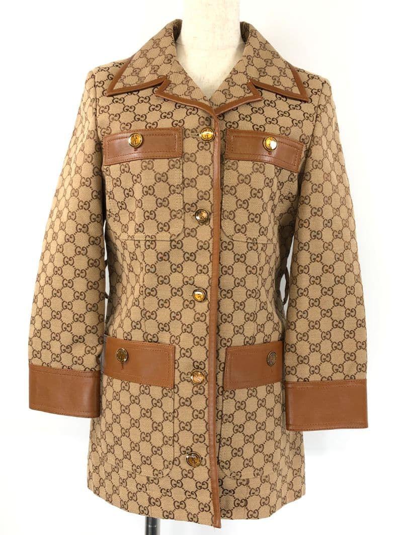 現行モデル Gucci ベージュ GGパターン テーラードジャケット 36