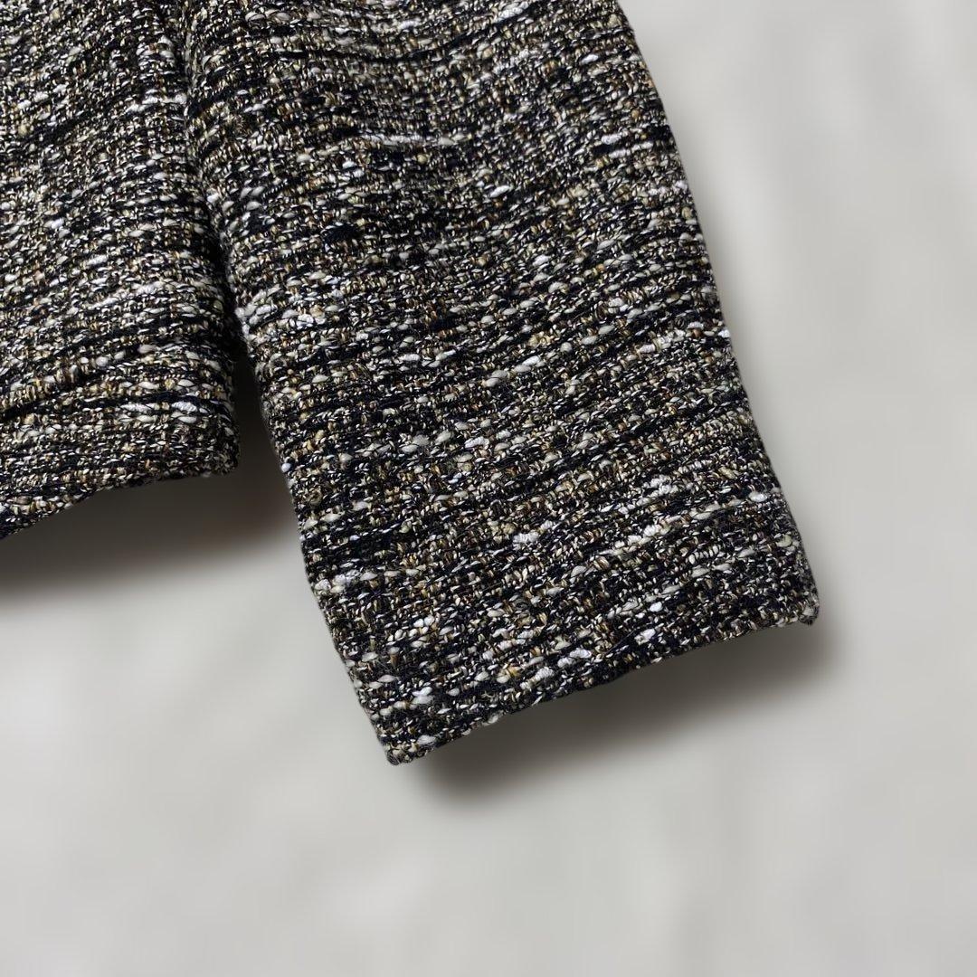 ✨極美品✨theory luxe ツイード ノーカラージャケット 38 黒