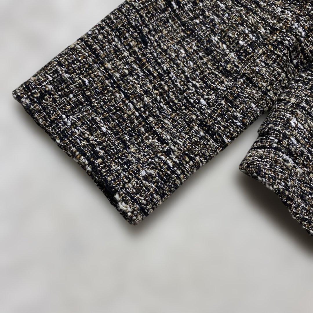 ✨極美品✨theory luxe ツイード ノーカラージャケット 38 黒