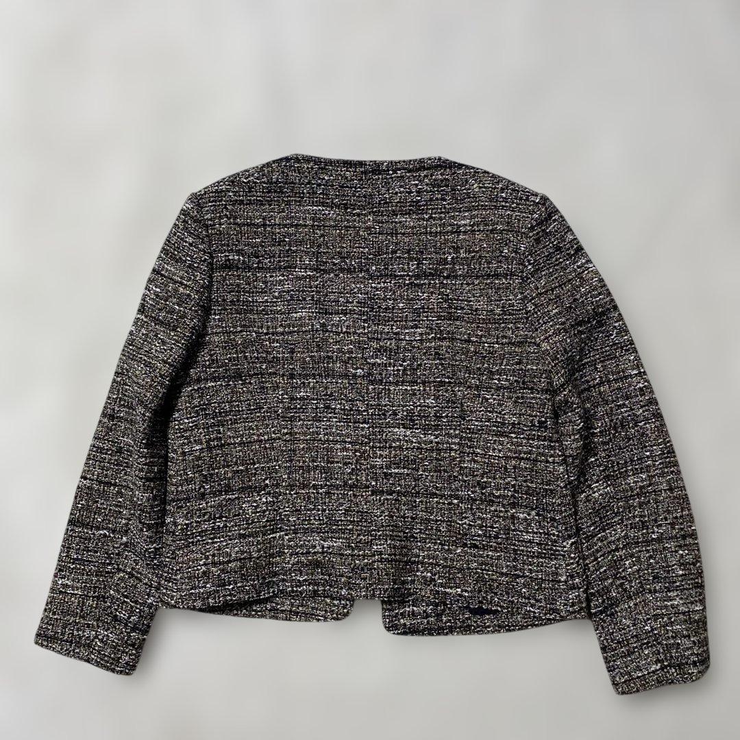 ✨極美品✨theory luxe ツイード ノーカラージャケット 38 黒