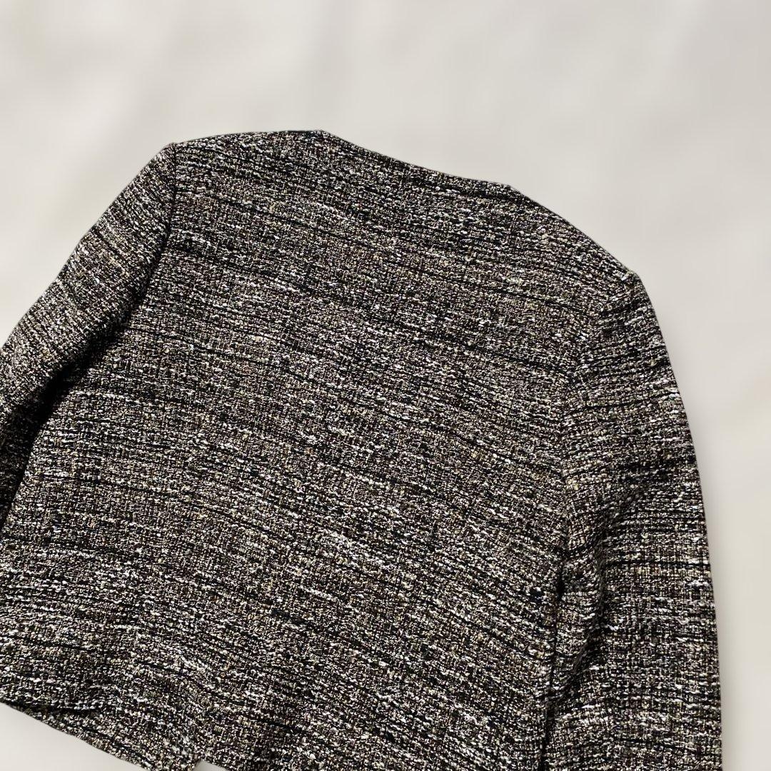 ✨極美品✨theory luxe ツイード ノーカラージャケット 38 黒