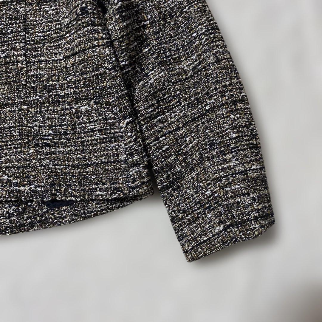 ✨極美品✨theory luxe ツイード ノーカラージャケット 38 黒