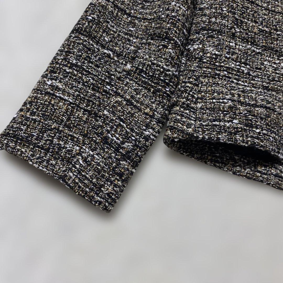 ✨極美品✨theory luxe ツイード ノーカラージャケット 38 黒