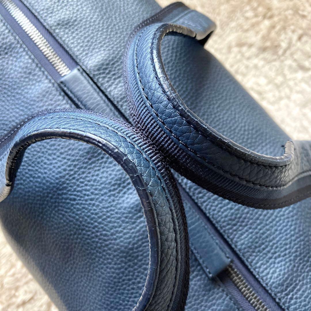 【専用ページ】美品エルメネジルドゼニア2wayボストンバッグシボ革ネイビー大容量