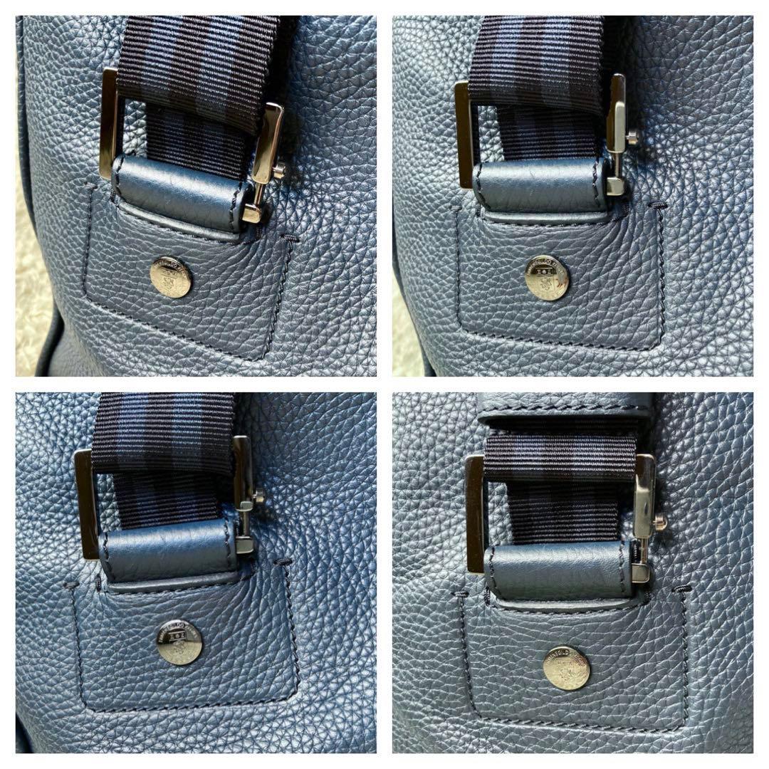 【専用ページ】美品エルメネジルドゼニア2wayボストンバッグシボ革ネイビー大容量