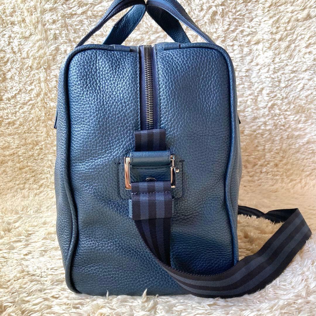 【専用ページ】美品エルメネジルドゼニア2wayボストンバッグシボ革ネイビー大容量