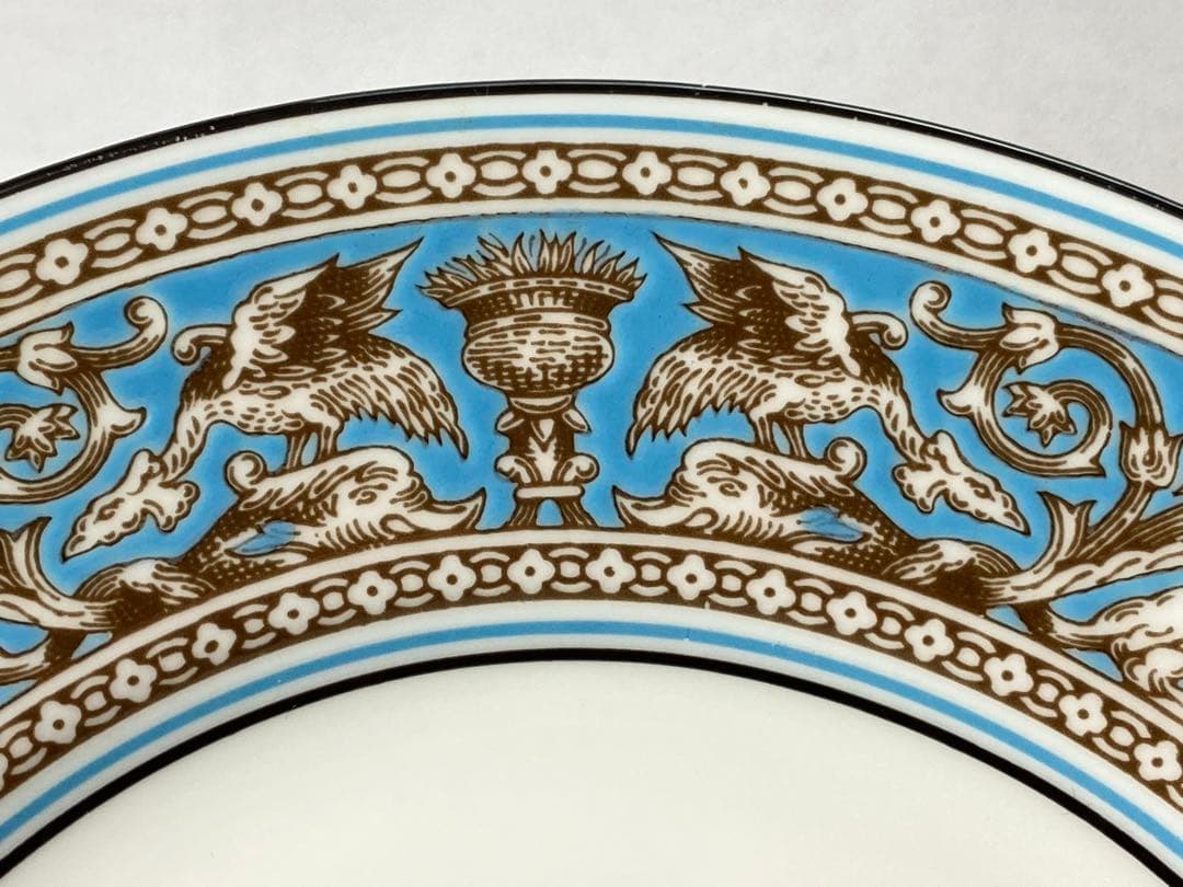  フロレンティーン ターコイズ 黒壺 プレート3枚 C−2388