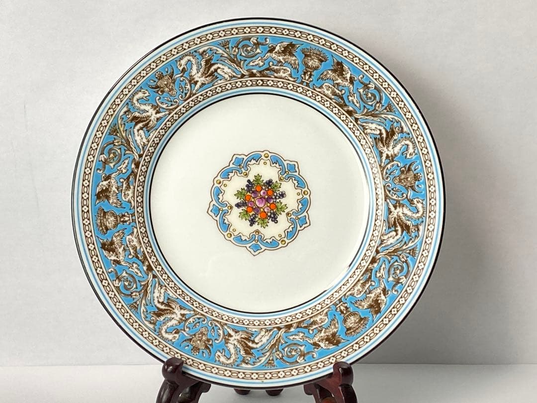  フロレンティーン ターコイズ 黒壺 プレート3枚 C−2388