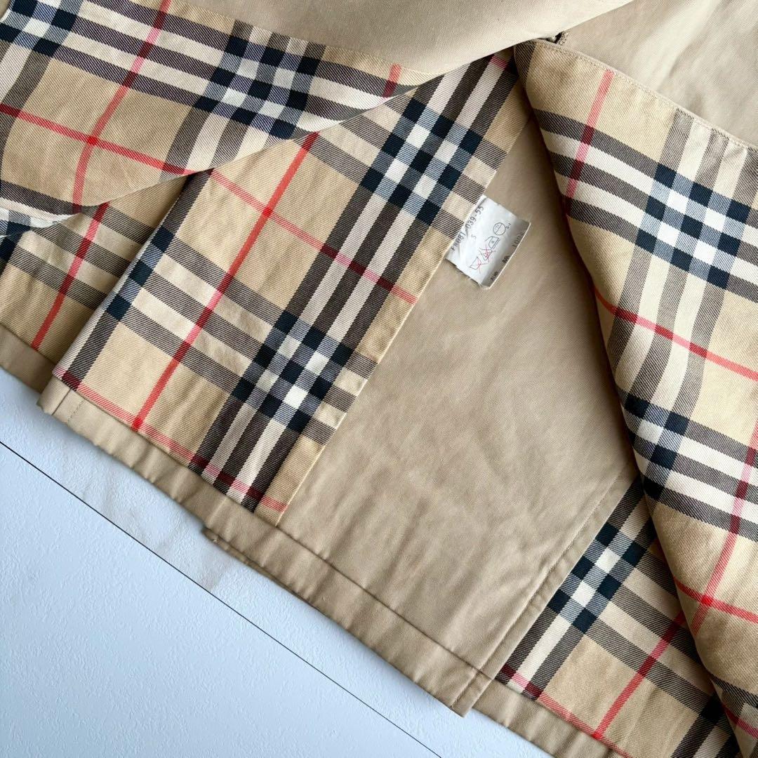 人気◆着丈104 バーバリー トレンチコート ノバチェック ロング ダブル