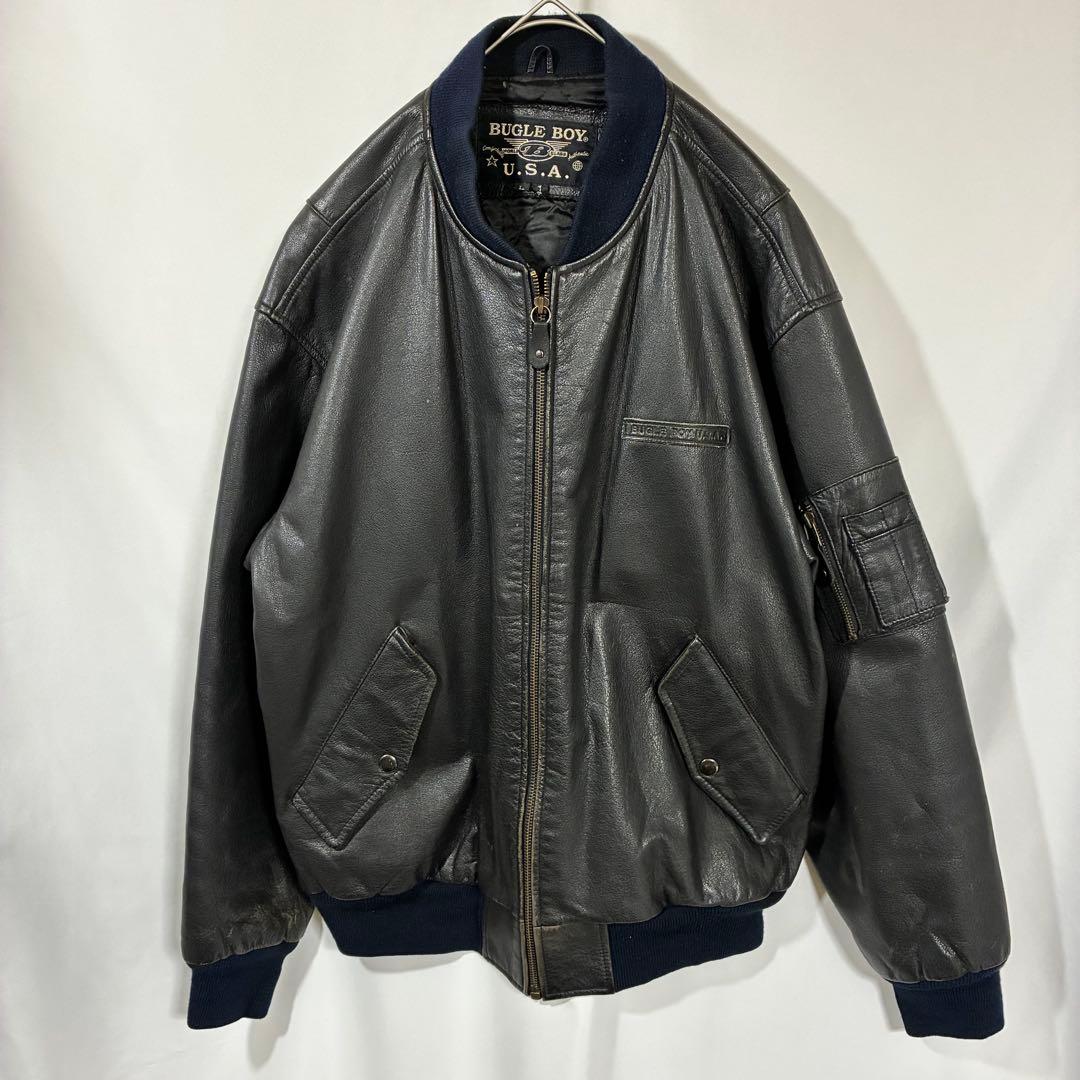 BUGLE BOY ビューグルボーイ USA MA-1タイプ レザー 牛革 本革
