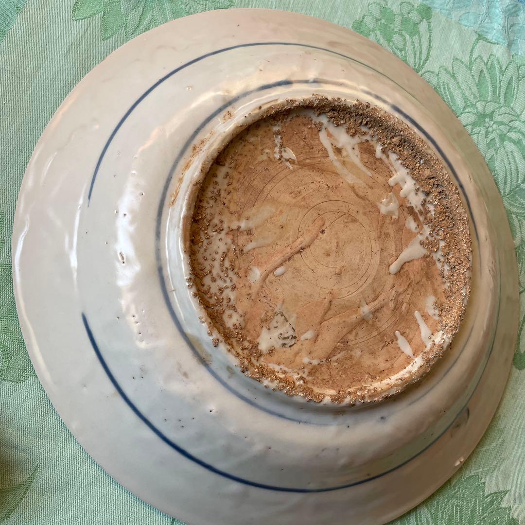 呉須染付　花鳥文様　古染付　中皿