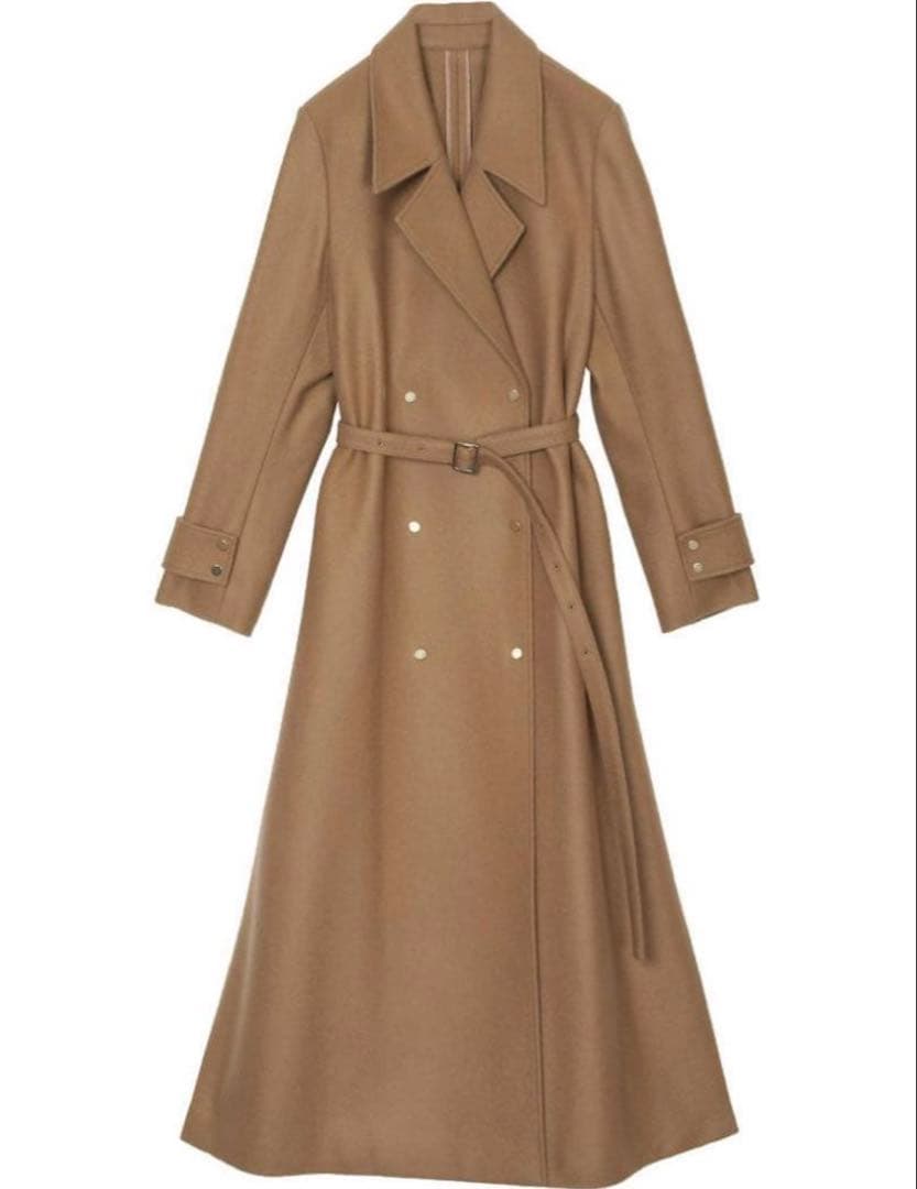 ameri vintage BELT FLARE LONG COAT キャメル