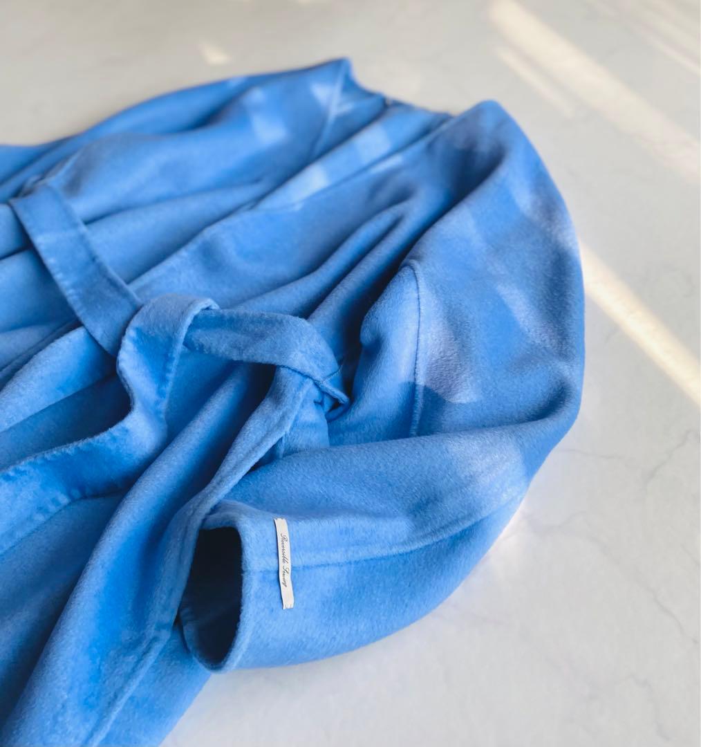 CELFORD ノーカラー リバーコート ベルト付き ブルー 24AW