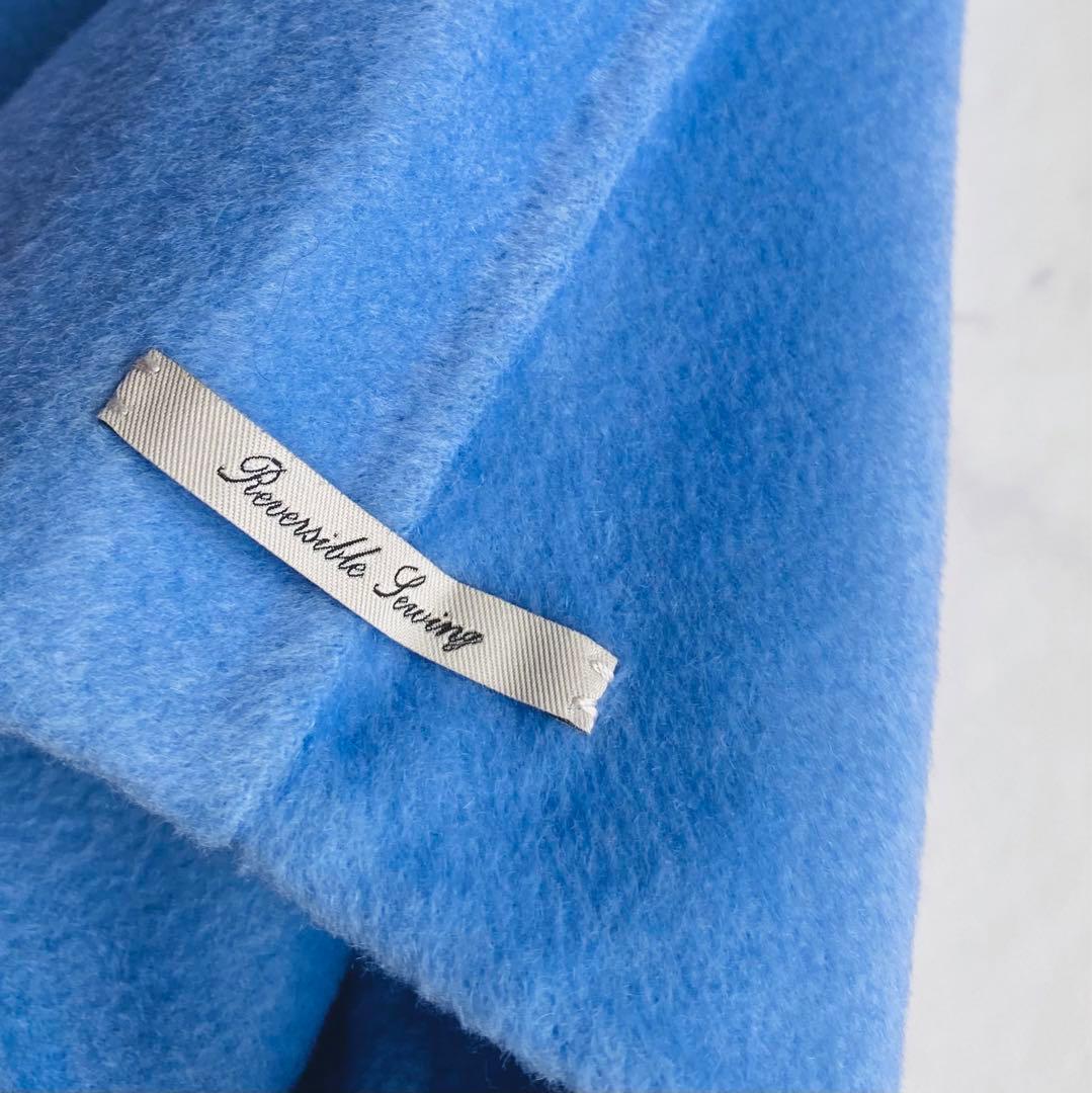 CELFORD ノーカラー リバーコート ベルト付き ブルー 24AW