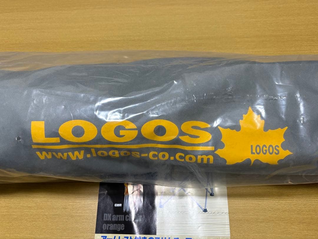 【新品 未使用 】LOGOS DX アームチェア オレンジ　ドリンクホルダー付き