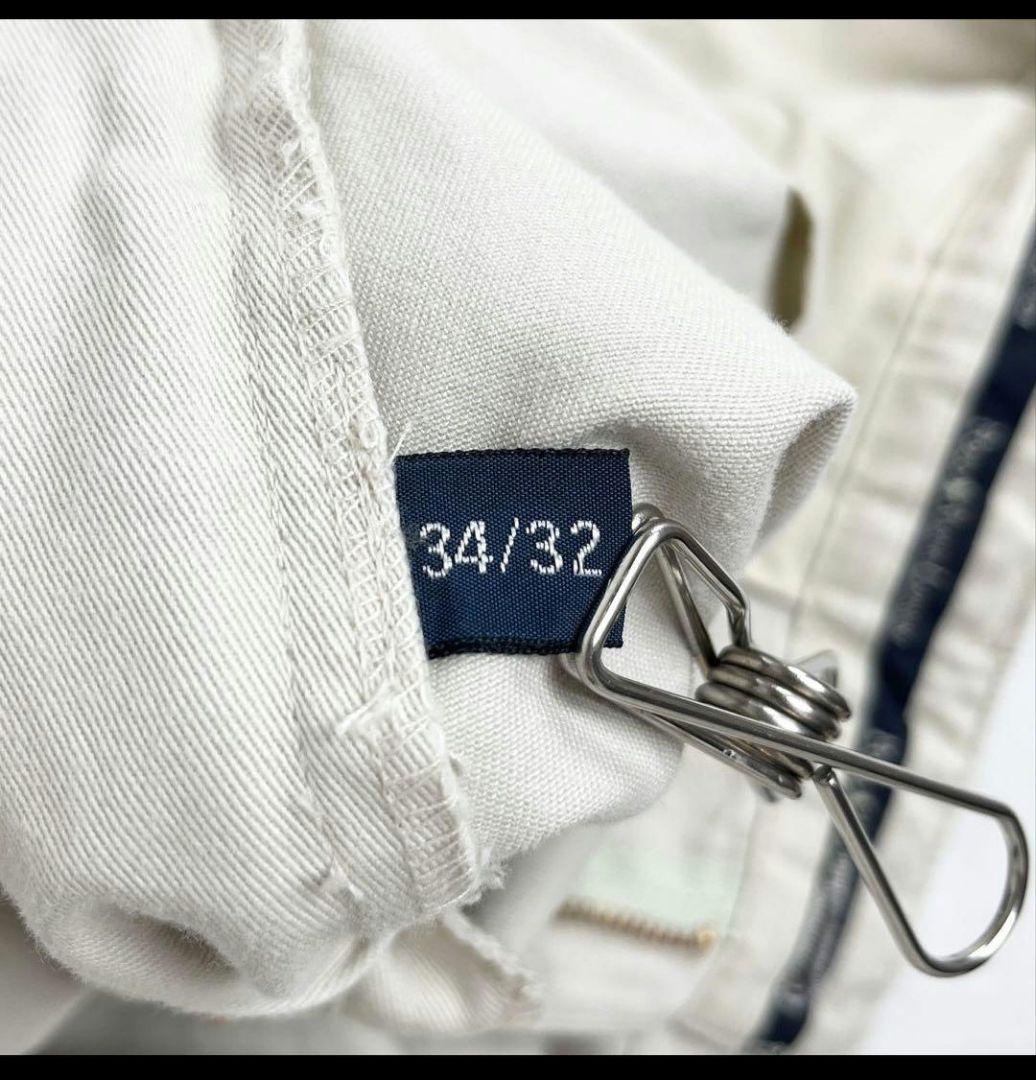 W34L32 90sポロバイラルフローレン ツータックチノパン オフ白 ポロチノ