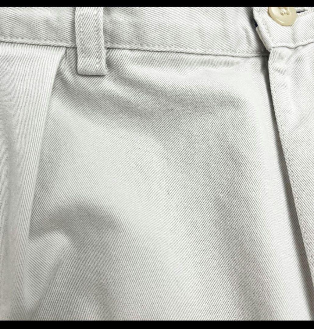 W34L32 90sポロバイラルフローレン ツータックチノパン オフ白 ポロチノ