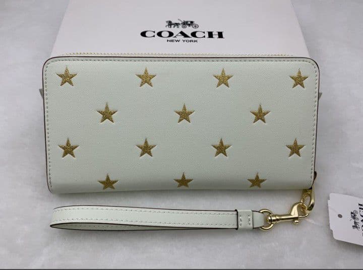 新品未使用コーチ長財布スター星柄ホワイトレディースメンズ送料無料即日発送