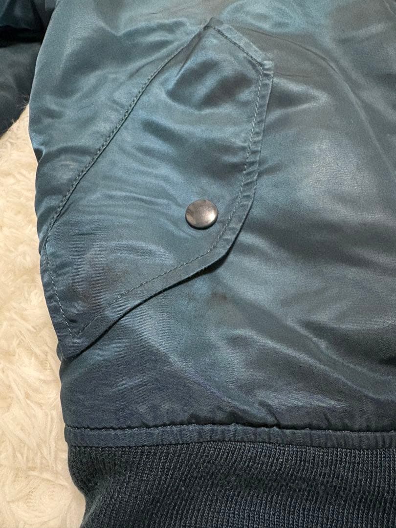 アルファ　MA-1 フライトジャケット　中綿　リバーシブル　中綿　ブルー　S