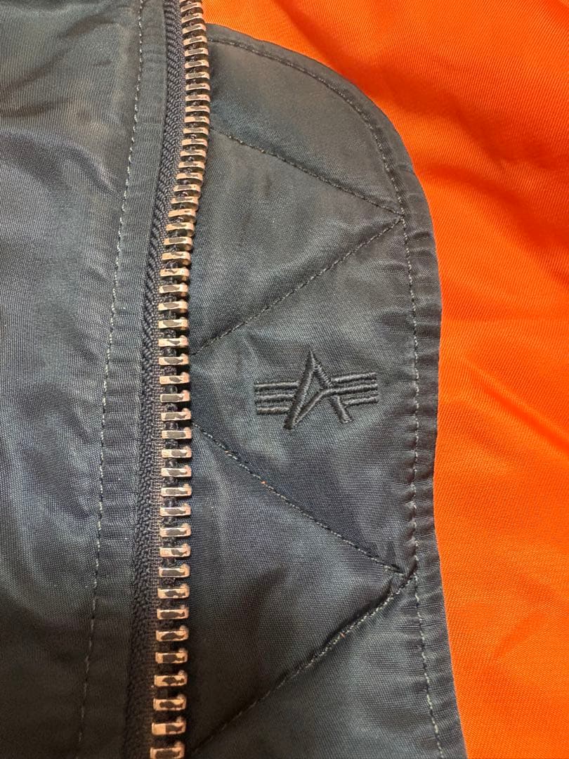 アルファ　MA-1 フライトジャケット　中綿　リバーシブル　中綿　ブルー　S