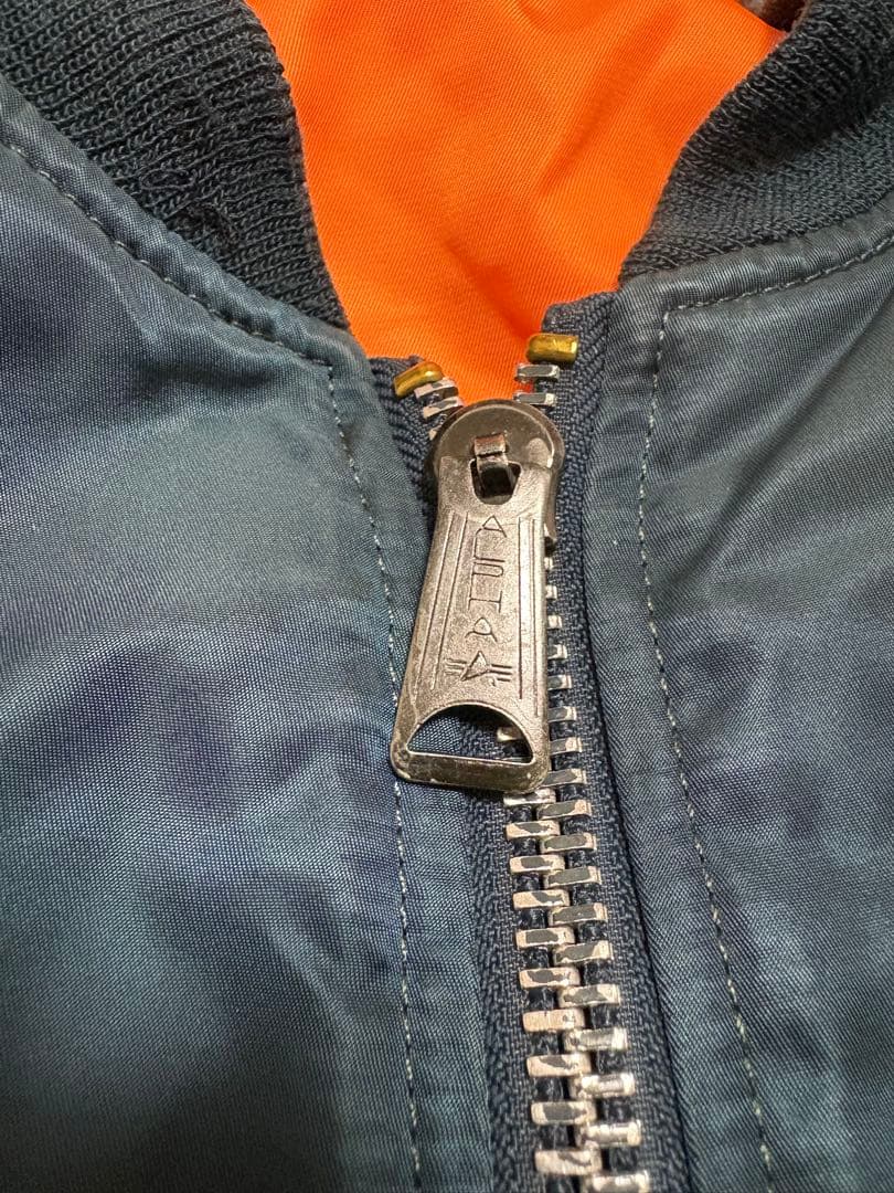 アルファ　MA-1 フライトジャケット　中綿　リバーシブル　中綿　ブルー　S