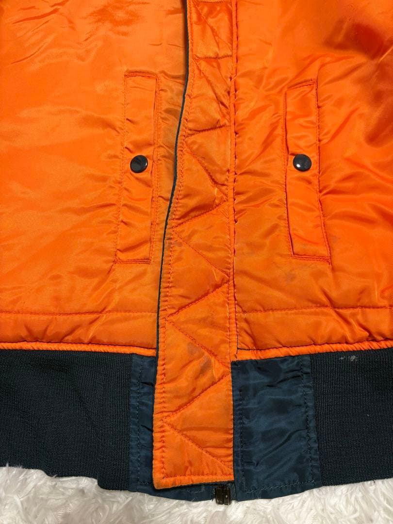 アルファ　MA-1 フライトジャケット　中綿　リバーシブル　中綿　ブルー　S