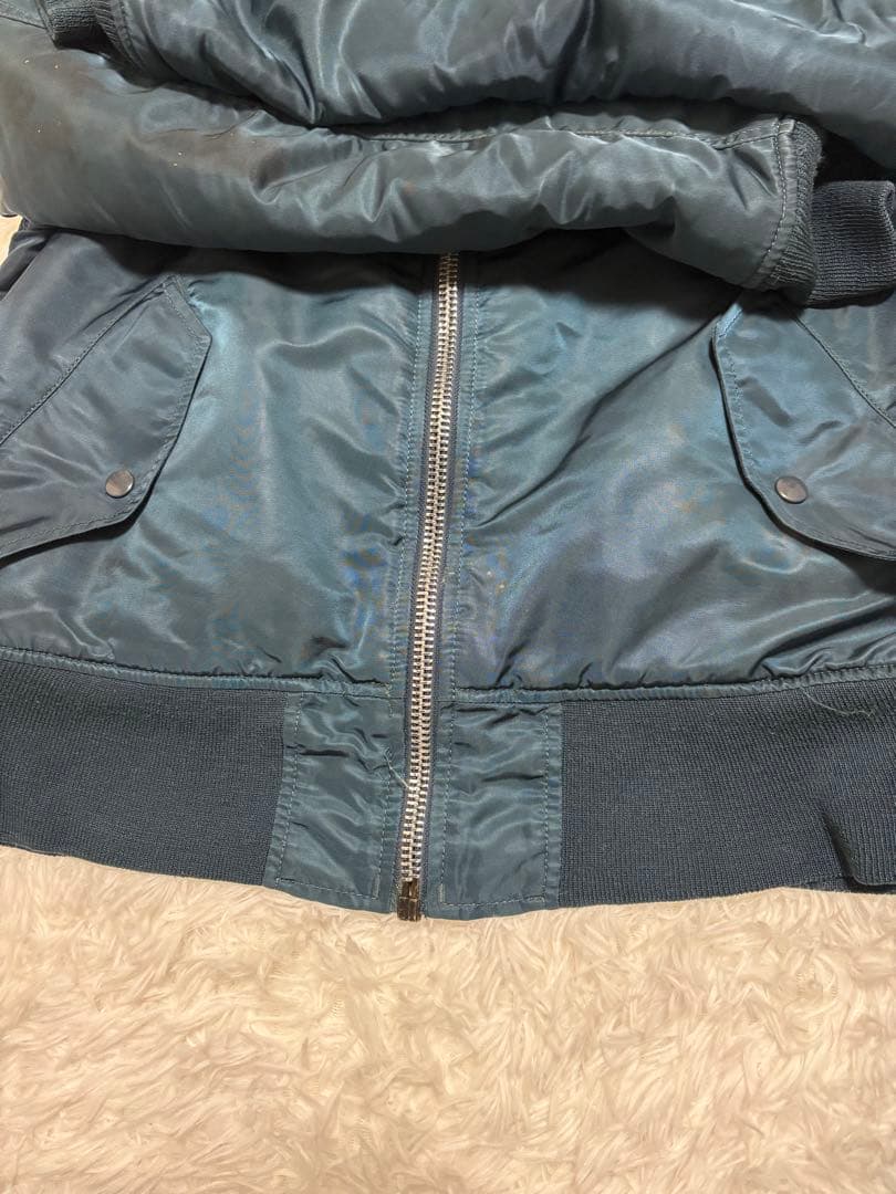 アルファ　MA-1 フライトジャケット　中綿　リバーシブル　中綿　ブルー　S