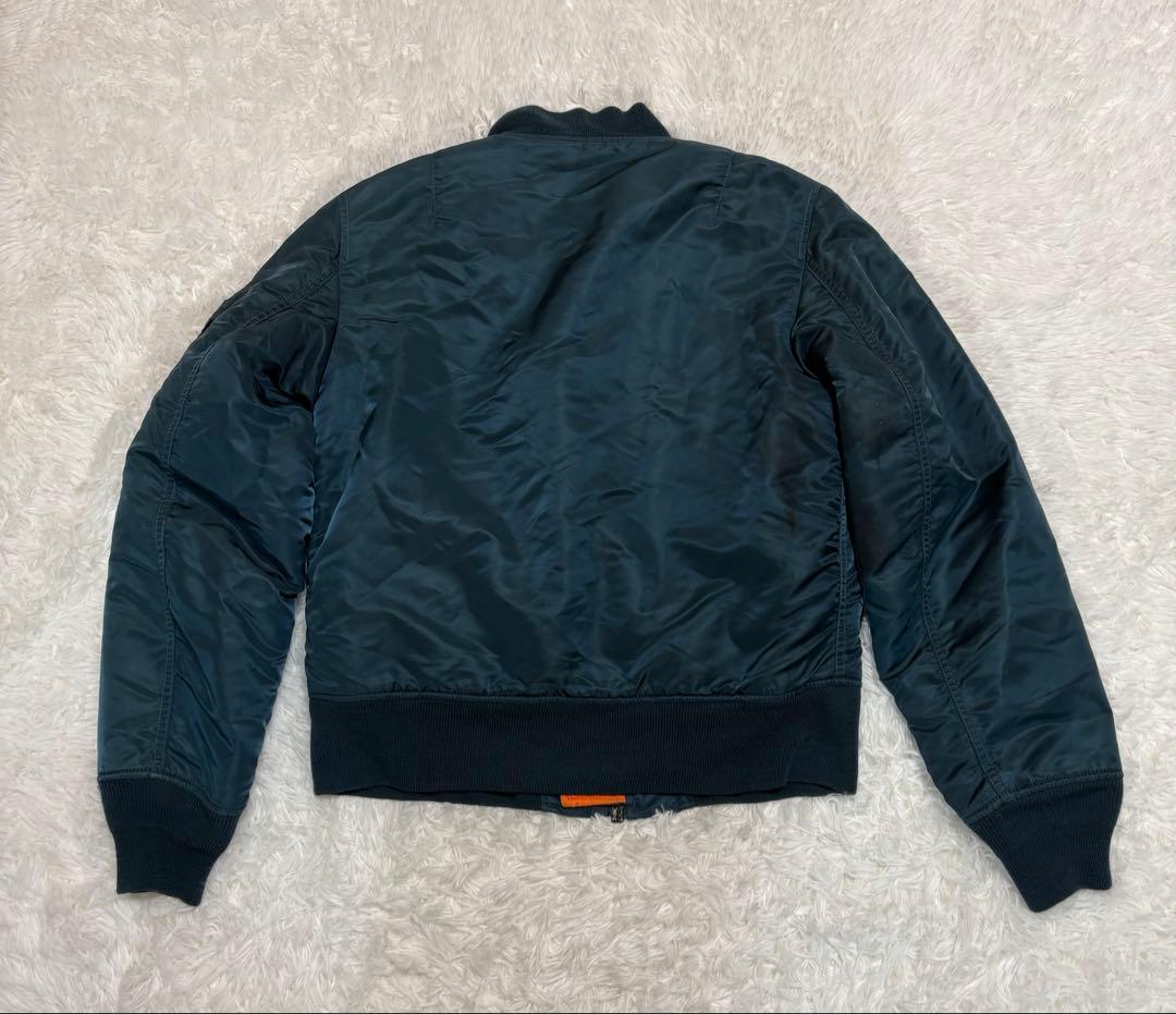 アルファ　MA-1 フライトジャケット　中綿　リバーシブル　中綿　ブルー　S