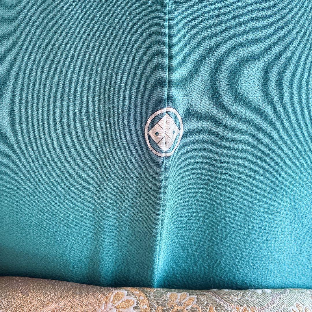 色無地　フルセット　着物　正絹　上品　一つ紋　しつけ糸付き　G10